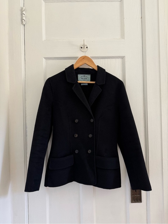 Prada Jackets & Blazers - Prada Women’s Black Double-Breasted Wool Jacket for spring or summer